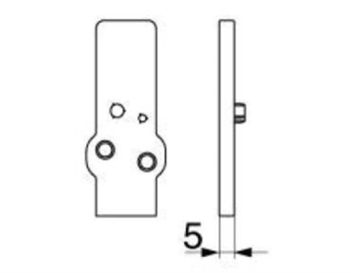 Spessore Staffa di chiusura xmm alto 5 mm S=5mm ne