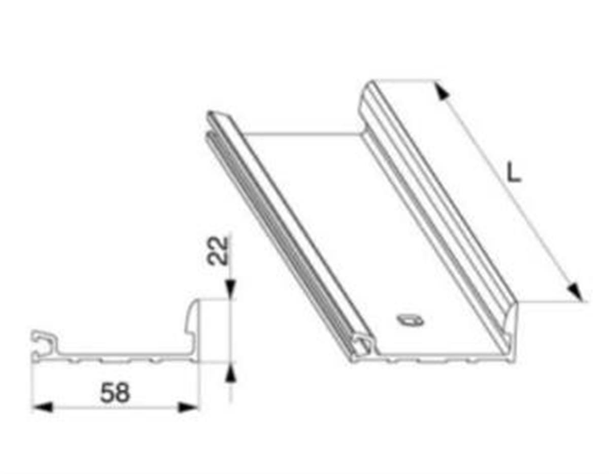 Listello di tenuta HS-P in ABS senza Illrid L=2.50
