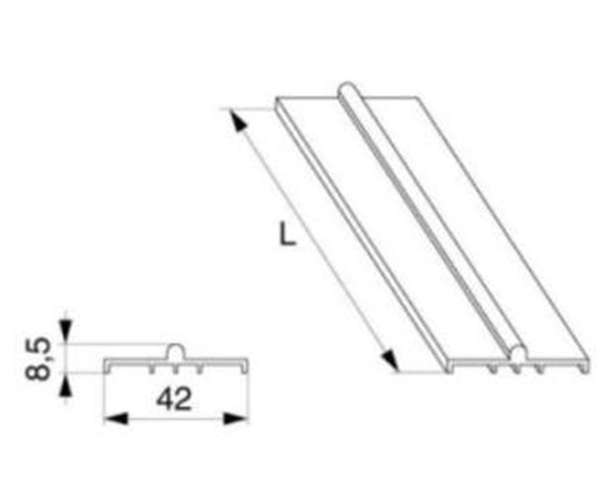 Binario scorrimento inferiore HS basso L=6.500mm a